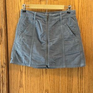 American Eagle blue Corduroy Skirt with Front Zip